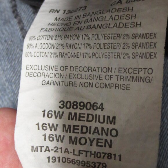 LEE womens JEANS blue STRAIGHT LEG regular fit MID-RISE flex motion SIZE 16W - Picture 6 of 10